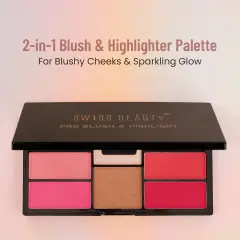 Swiss Beauty Pro Blush & Highlighter Palette | Lightweight | Silky Formula | 8 Shades, image 2