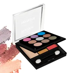 Hilary Rhoda Makeup Kit – 02 | Shimmer Eyeshadow | Face Highlighter | Makeup Blusher | Compact | 9 Shade, image 1