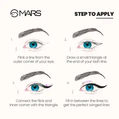 MARS Free Flow Liquid Eyeliner | Jet Black | 6ml | Brush Tip Applicator | Demi Matte Finish | Smudge Proof | Long Wear, image 3