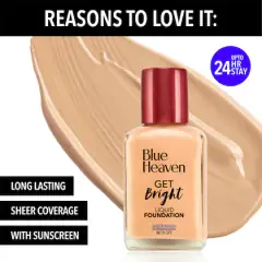 Blue Heaven Get Bright Liquid Foundation 28ml | Natural 2-103 | Sheer Finish | SPF15 |  Pack of 4, image 3