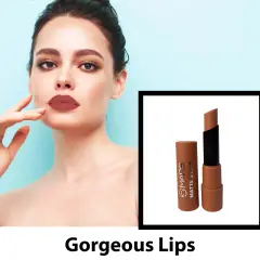 women applied mars sugar brown matte lipstick, image 3