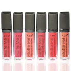 A.D.S Matte Me Liquid Lip Cream Multi Shade (Pack of 6) | Matte Finish | Long Wear | Liquid Lipstick | Waterproof, image 1