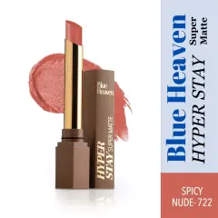 Blue Heaven Hyper Stay Super Matte Lipstick Spice Nude - 722 | Transfer Proof | Flawless Coverage | Lightweight | 2.2gm, image 1