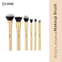MARS Artist's Arsenal Brush Set 6-in-1 | Foundation Brush | Blush Brush | Powder Brush | Flat Eyeshadow Brush | Big Eyeshadow Brush, image 1