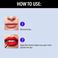 Blue Heaven Hyper Stay Super Matte Lipstick 701 Exotic Red, image 6