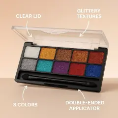 MARS 10 colors shimmer eyeshadow palette features, image 3