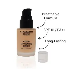 M·A·C Studio Fix Fluid SPF 15 Foundation – NC10 (Dark Ivory) | Lightweight & Long-Wear, image 2