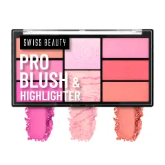 Swiss Beauty Pro Blush & Highlighter Palette color explaination, image 2