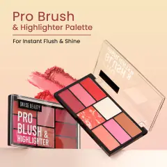 Swiss Beauty Pro Blush & Highlighter Palette beautiful shade, image 6