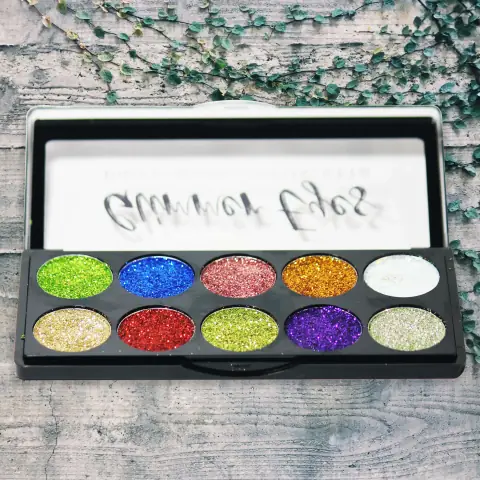 ME-ON Glitter Face Pro Eyeshadow Palette | Glitter | Lustrous Look | 10 Shades