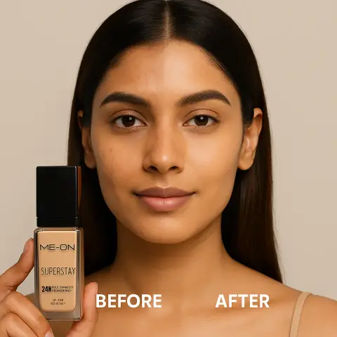 ME-ON SUPERSTAY 24H Full Coverage Foundation – N01 Cool Ivory Application