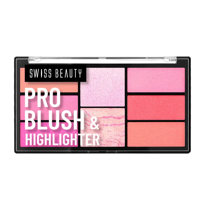Swiss Beauty Pro Blush & Highlighter Palette – Shade 02