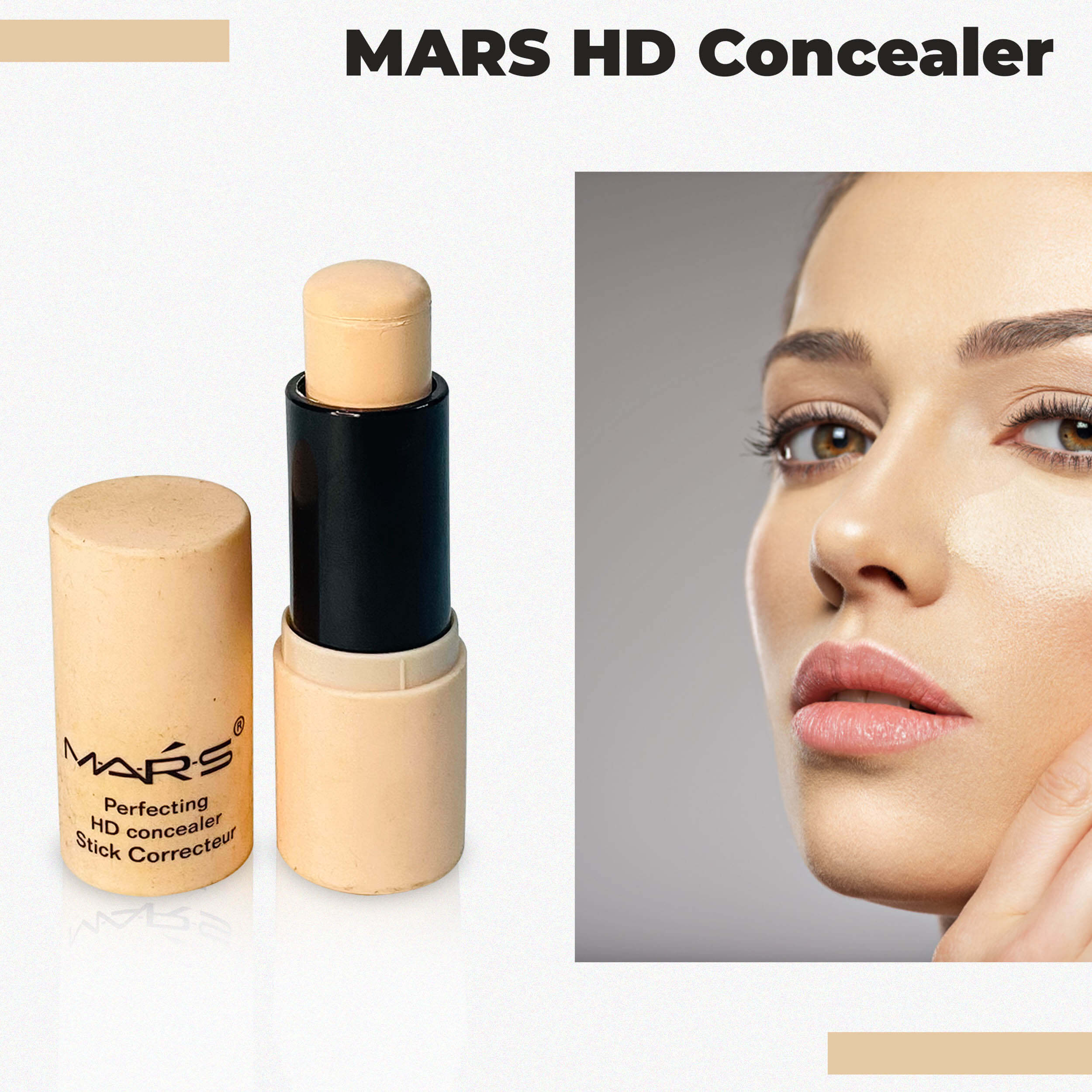 MARS Perfecting HD Concealer Stick Correcteur - 01 Natural Beige | 10g | Lightweight | Oil Control | Long Lasting - Image 2